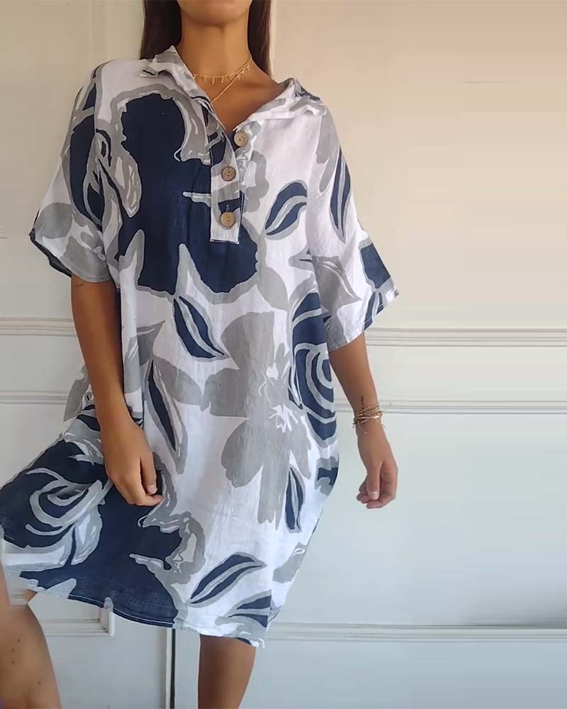 Vezank™ Robe imprimé fleuri avec poches à revers