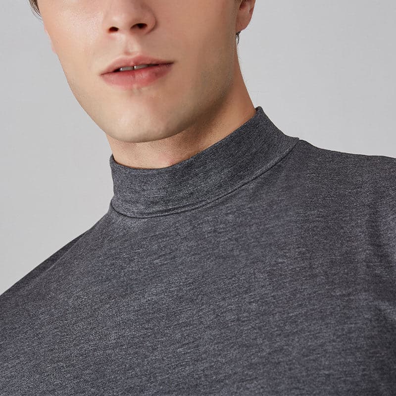 Soldes du Nouvel An 2024 T-shirt slim à col montant pour homme