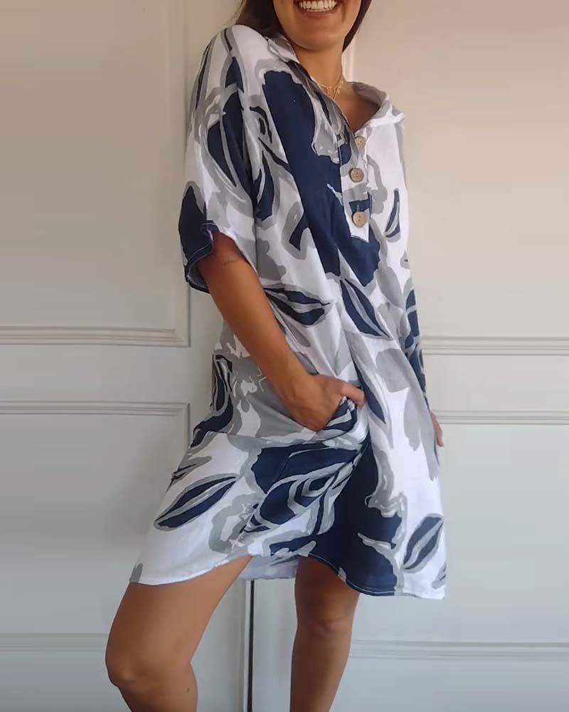 Vezank™ Robe imprimé fleuri avec poches à revers