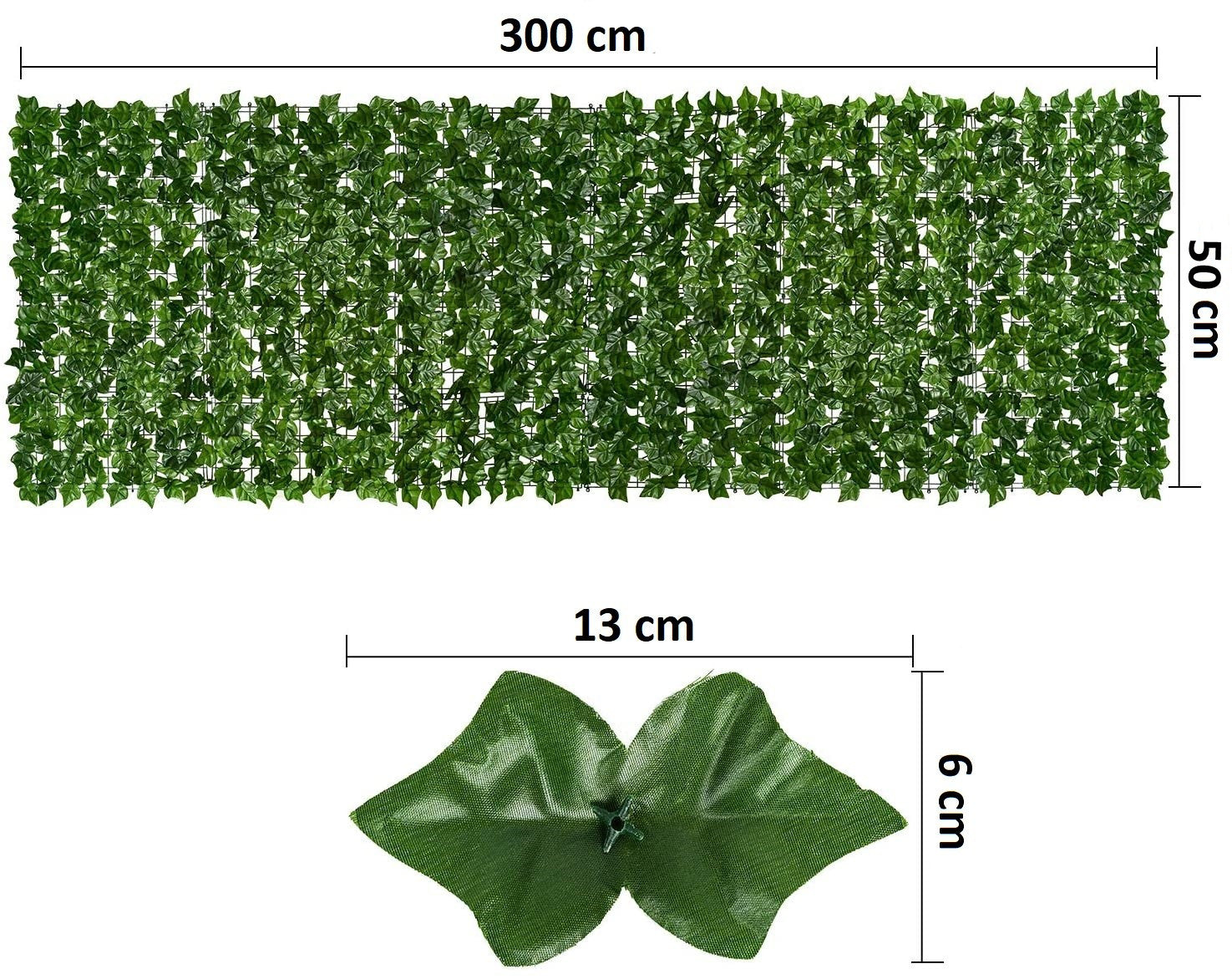 Clôture avec feuilles artificielles