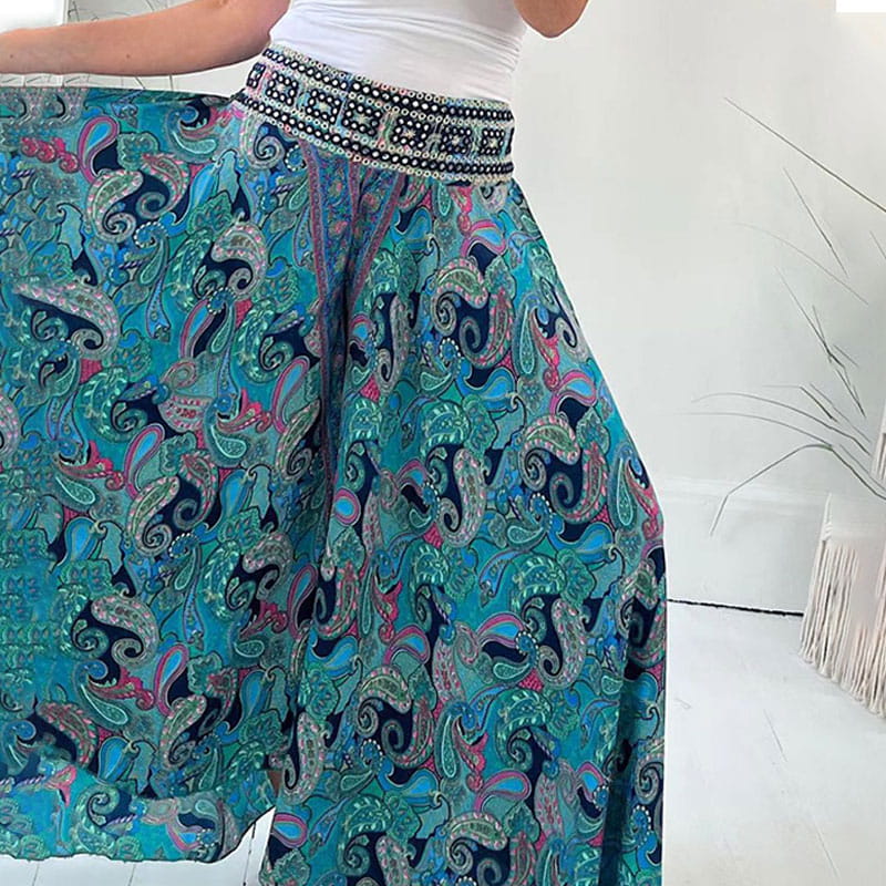 BohoChic™ Élégance Éthnique: Pantalon Léger Paisley