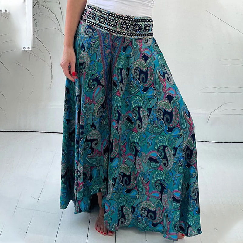 BohoChic™ Élégance Éthnique: Pantalon Léger Paisley